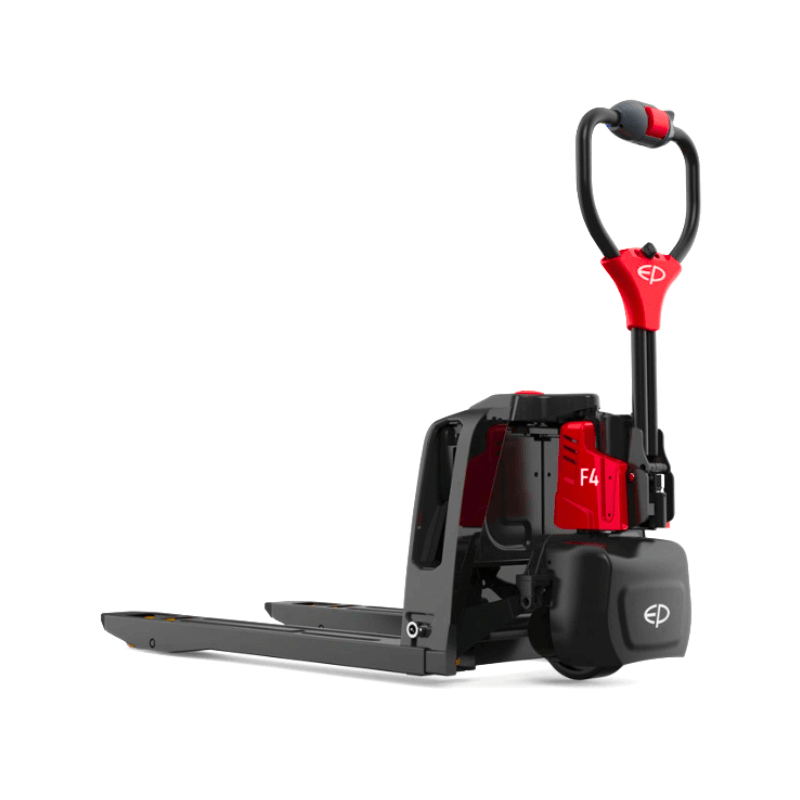 Facing right angle of Compact F4 Li‑ion pallet truck – dual battery, 1,500 kg lift capacity
